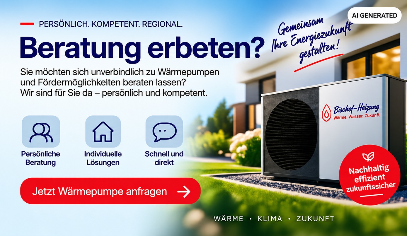 Beratung zu Wärmepumpen und Fördermöglichkeiten bei Bischof-Heizung